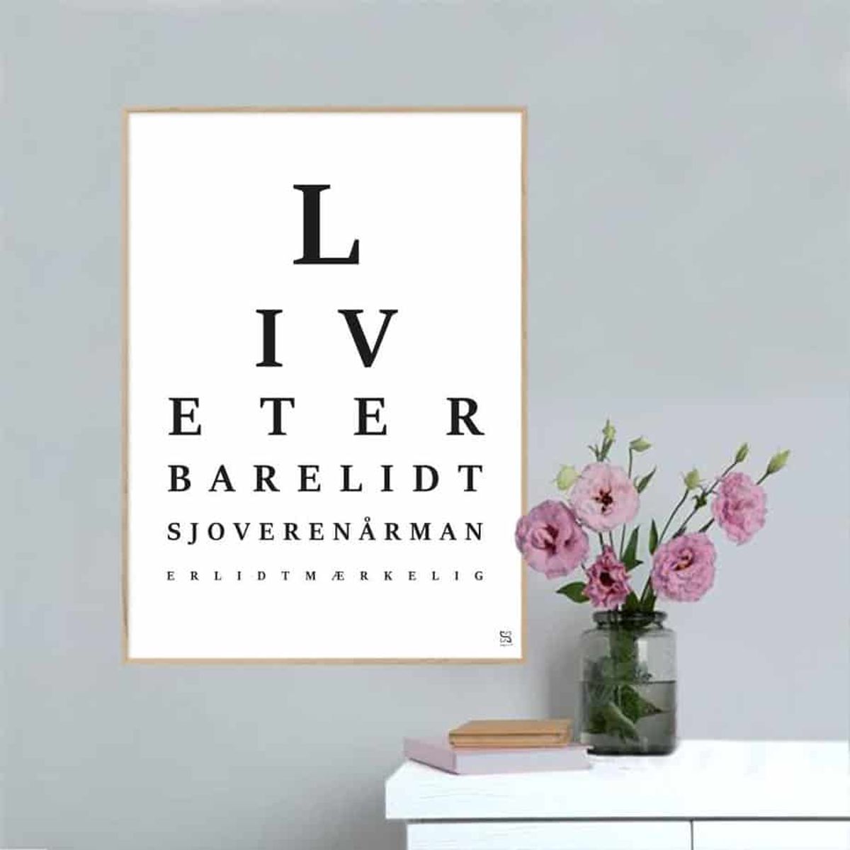 Synstavle - Livet er bare lidt sjovere - Songshape plakat - 15 x 21 cm / XS / lodret