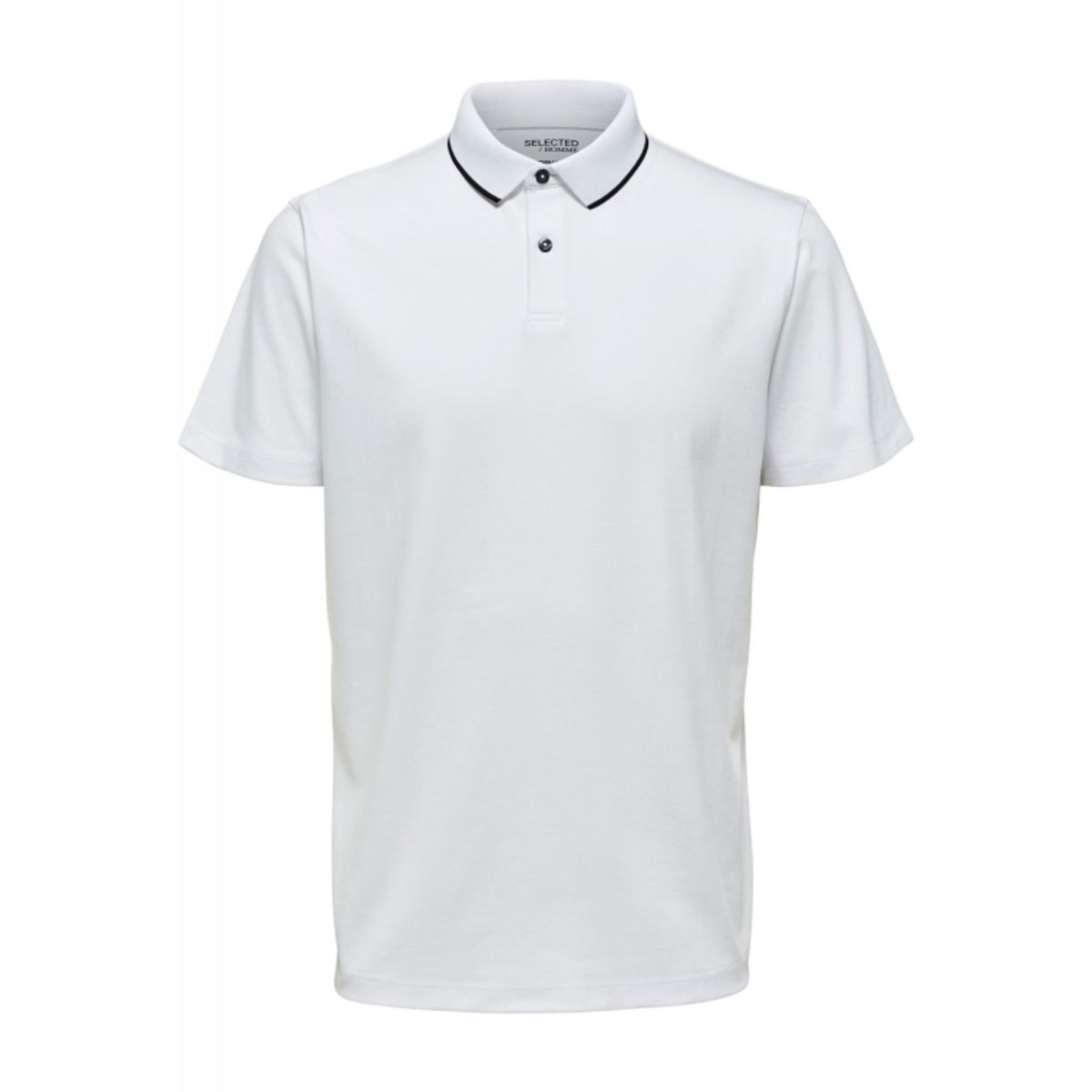 Selected kortærmet coolmax polo i bright white til herre