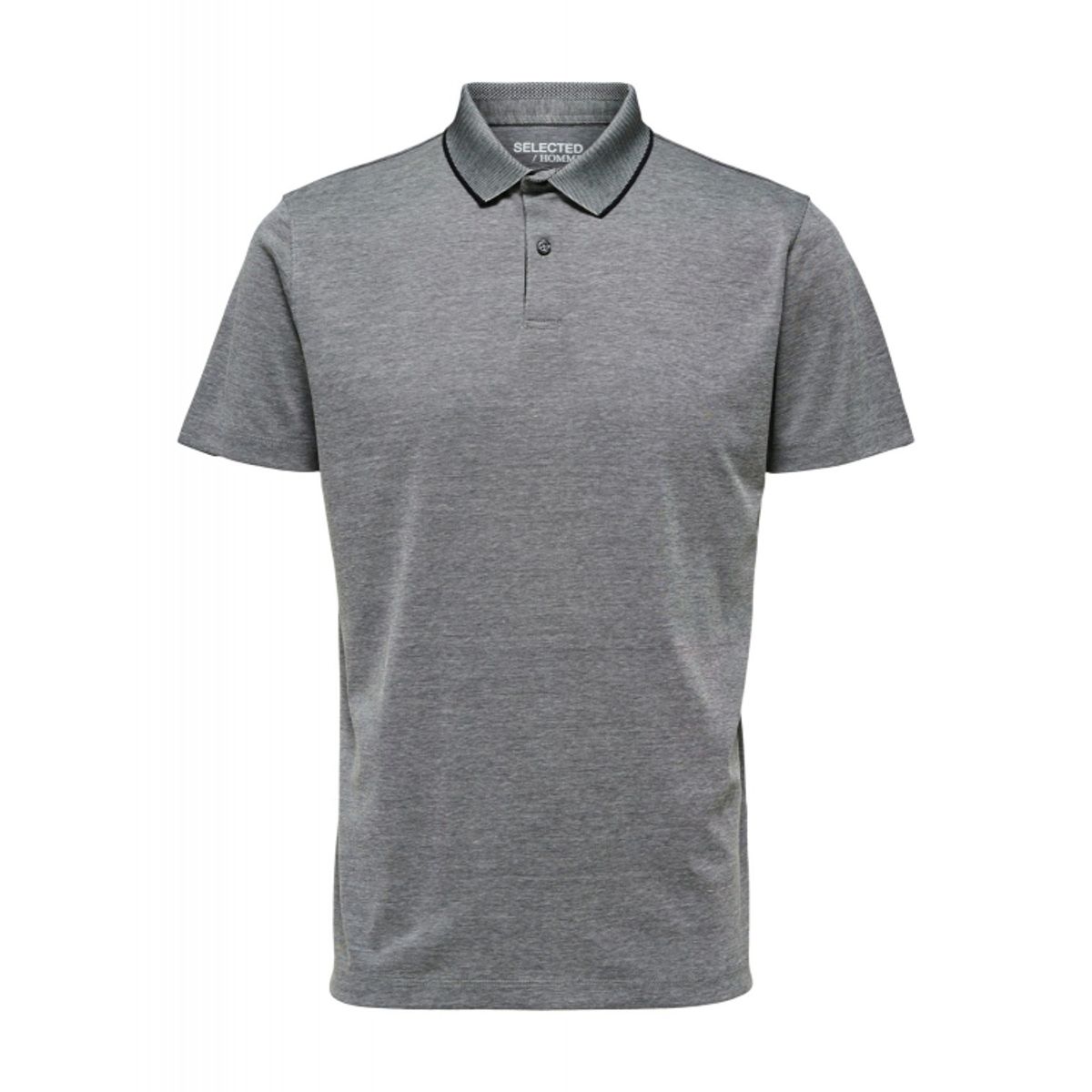 Selected kortærmet coolmax polo i medium grey melange til herre