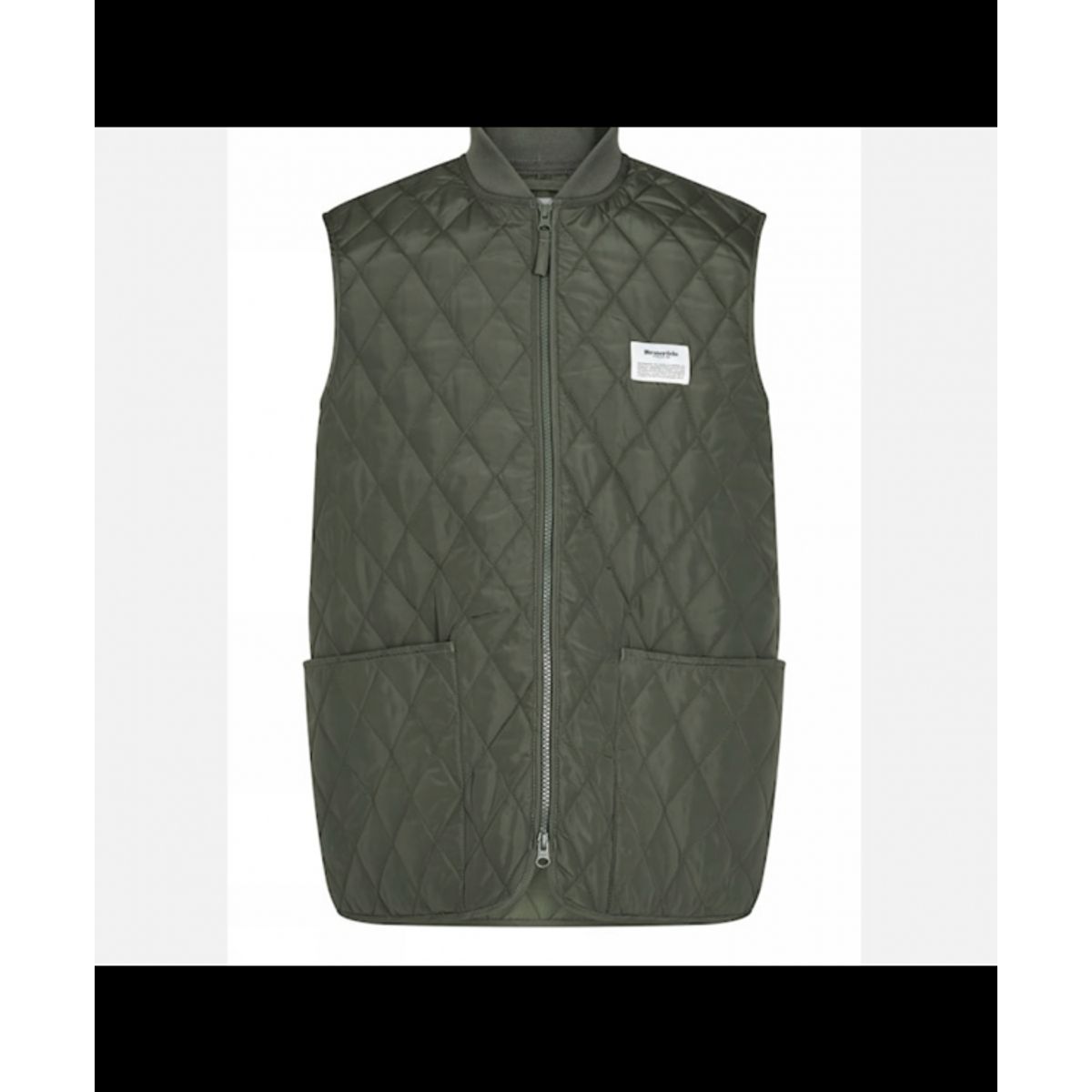 Resteröds quilted zip vest i grøn til herre