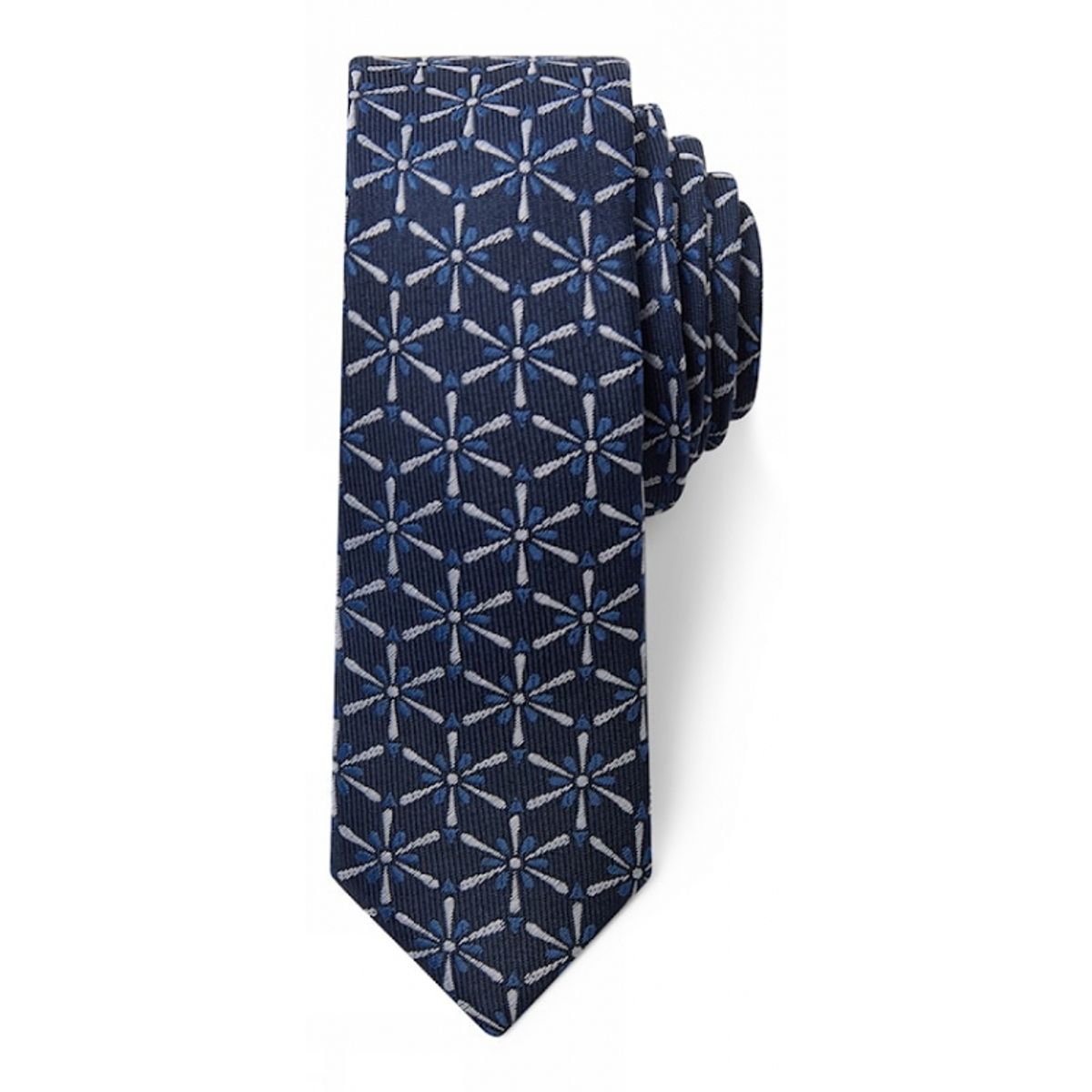 Connexion Tie slips 5cm i navy m. mønster til herre