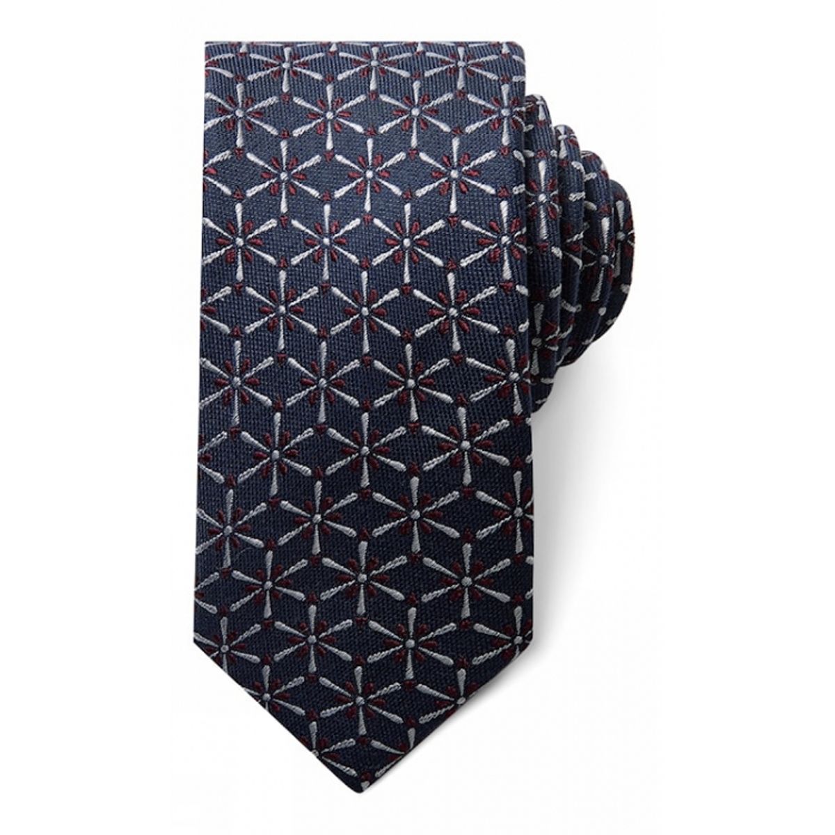 Connexion Tie slips 7cm i navy m. mønster til herre