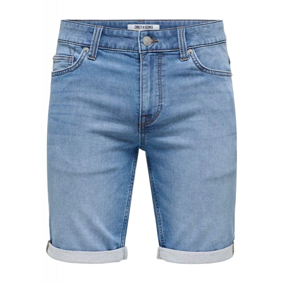 ONLY & SONS shorts i lys denim til herre