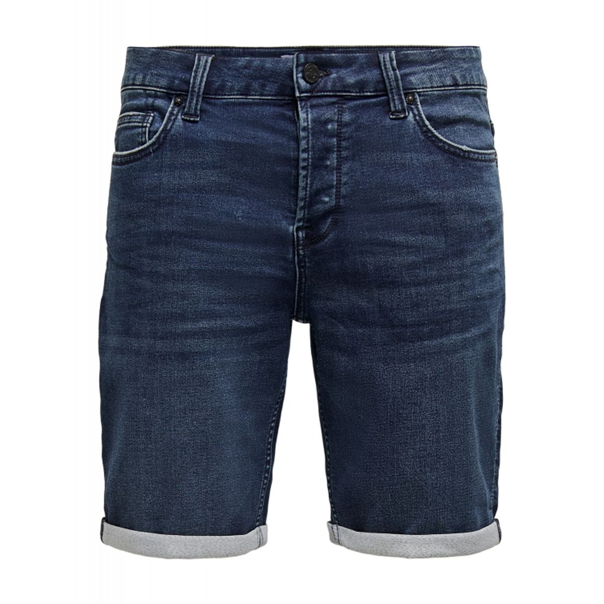 ONLY & SONS shorts i mørkeblå denim til herre