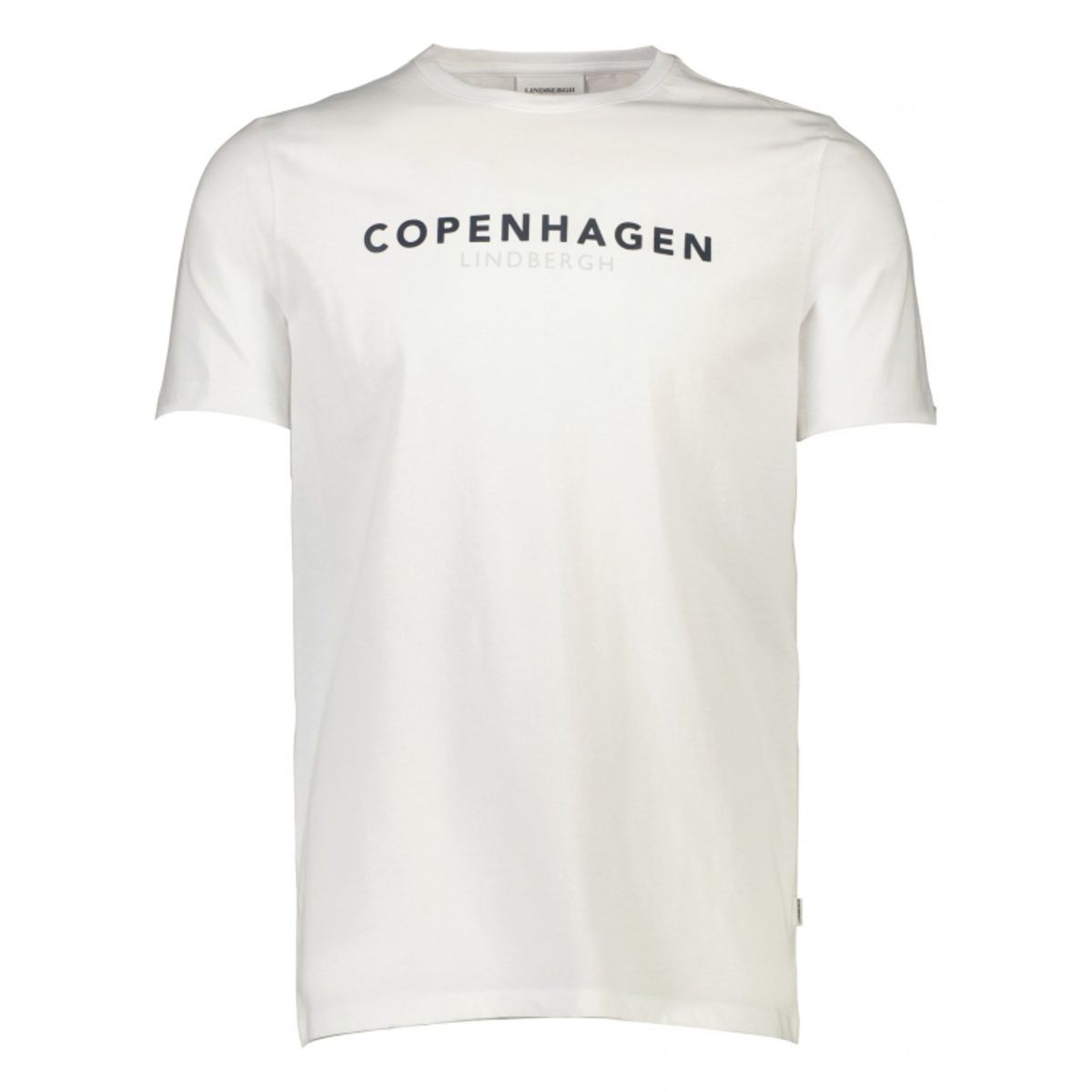 Lindbergh O-Neck T-shirt i hvid m. logo til herre