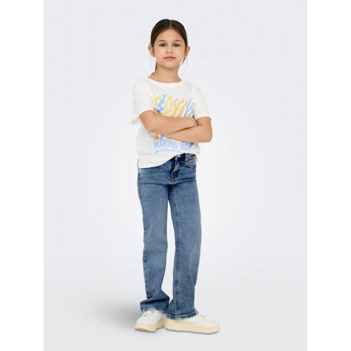 KIDS ONLY KOGJUICY wide fit jeans i lyseblå til piger