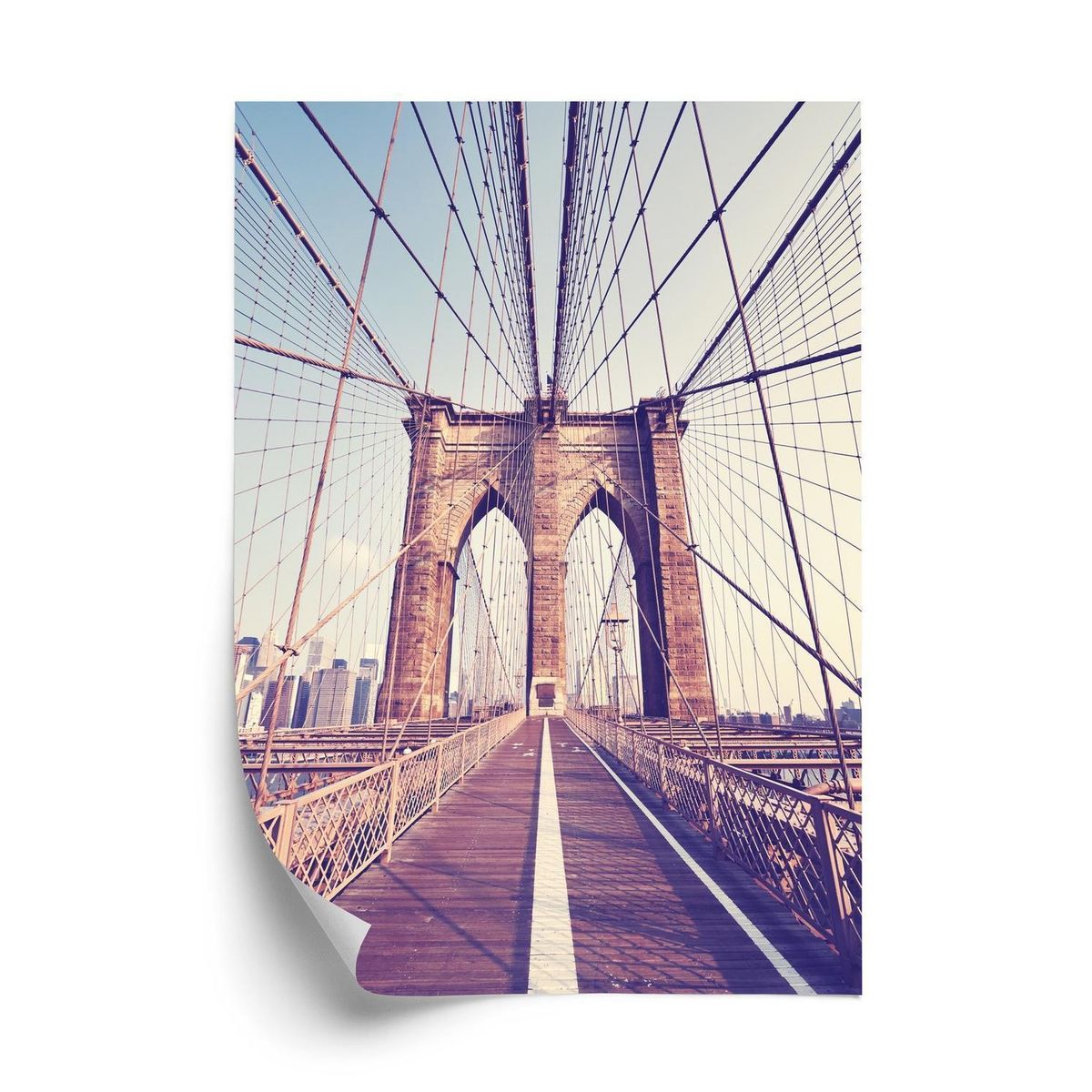 Plakat - Nyc brooklyn bridge i retrostil