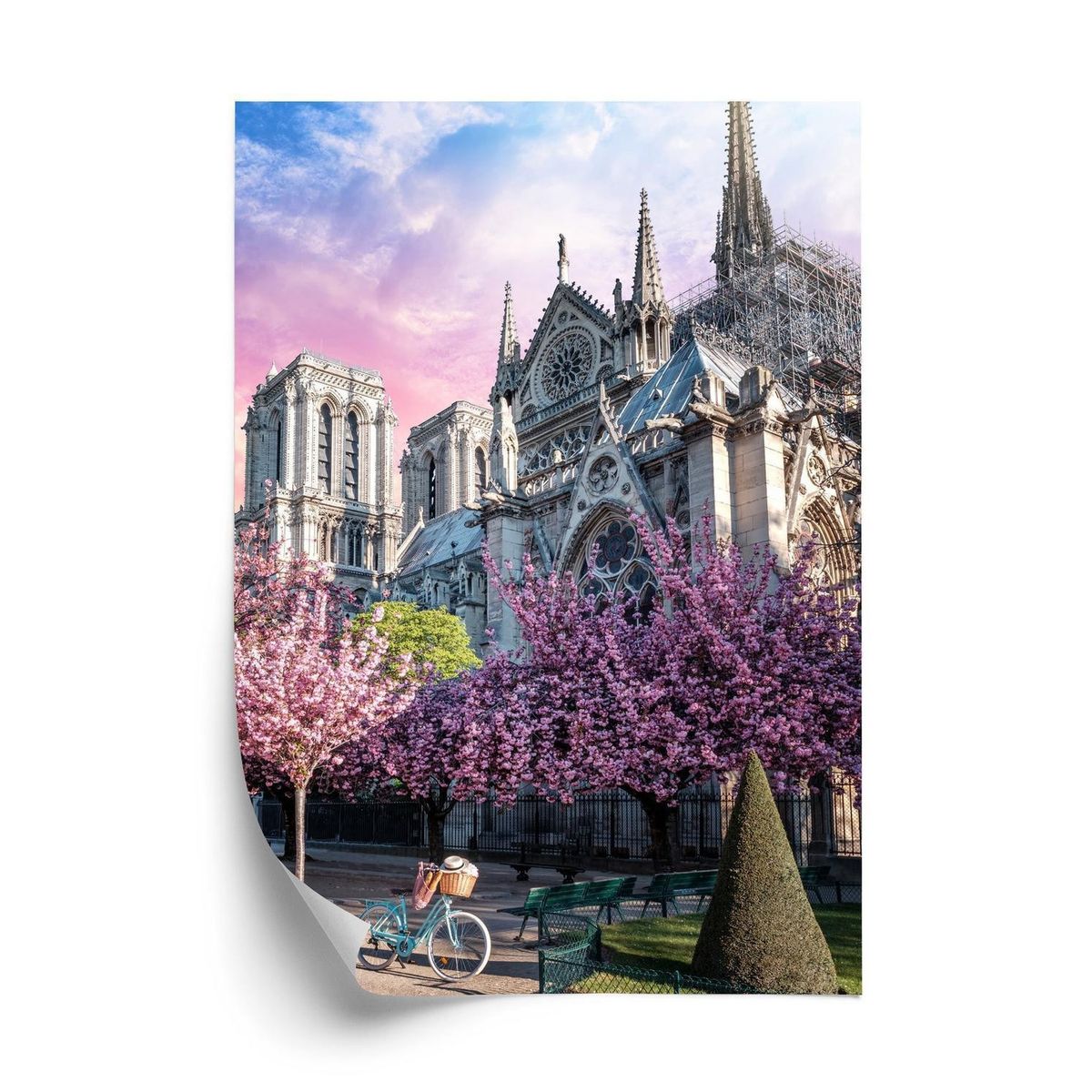 Plakat - Notre dame de paris-Katedralen ved solopgang og