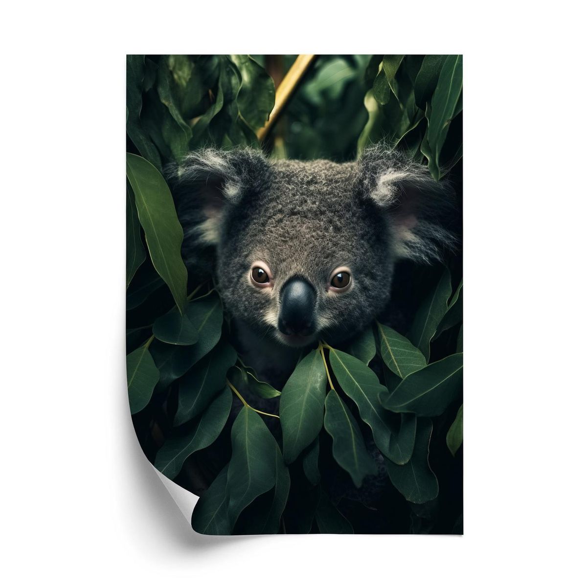 Plakat - Koala sidder i bladene