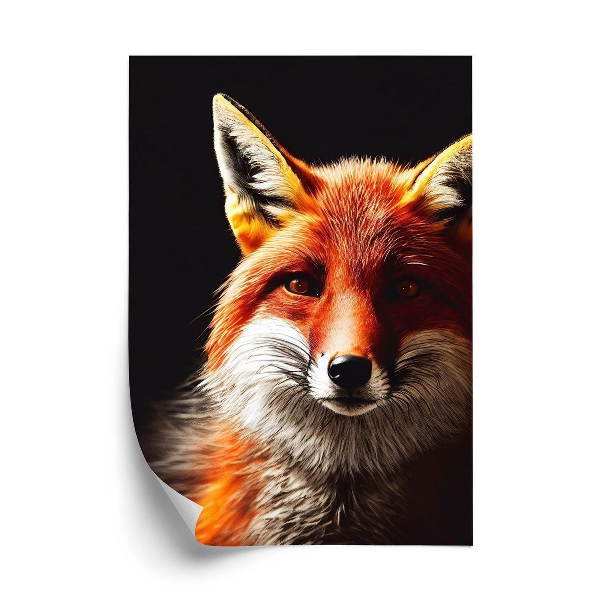 Plakat - Realistic fox portrait.