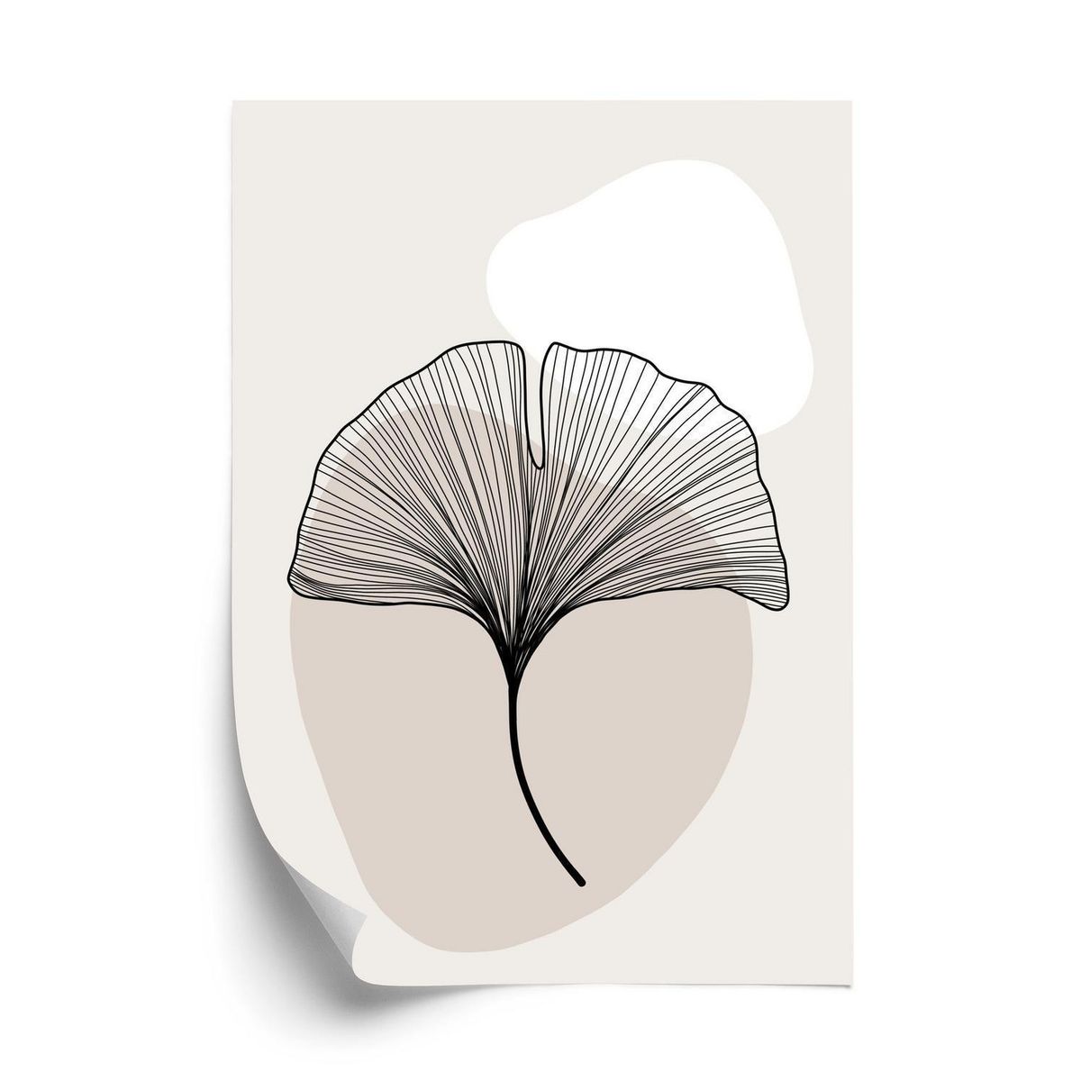 Plakat - Minimalistisk ginkgo blad