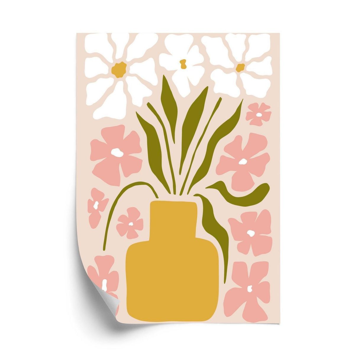 Plakat - Moderne vase med blomster