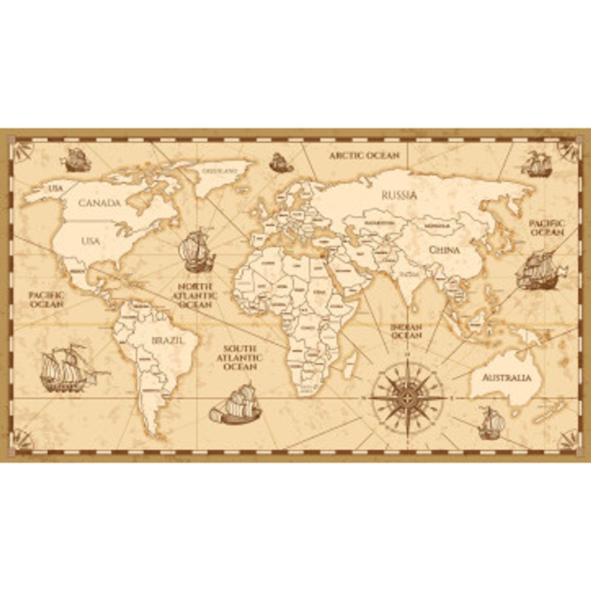 Fototapet - Antique World Map