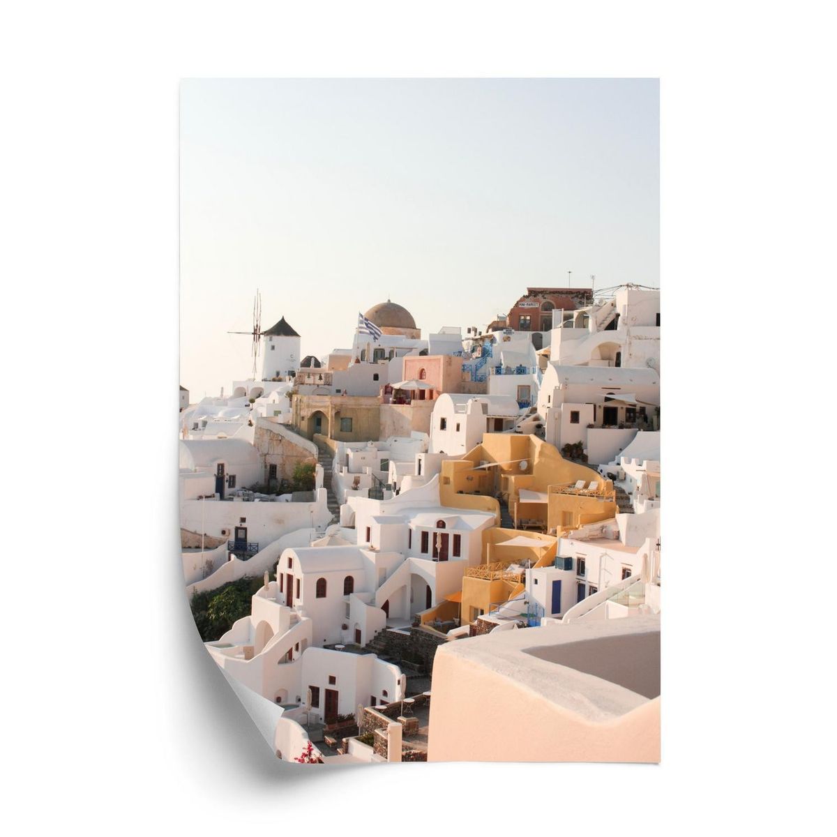 Plakat - Den fænomenale arkitektur i byen oia på santorini