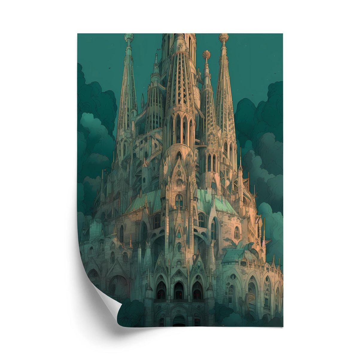 Plakat - Sagrada familia art nouveau kirke i barcelona