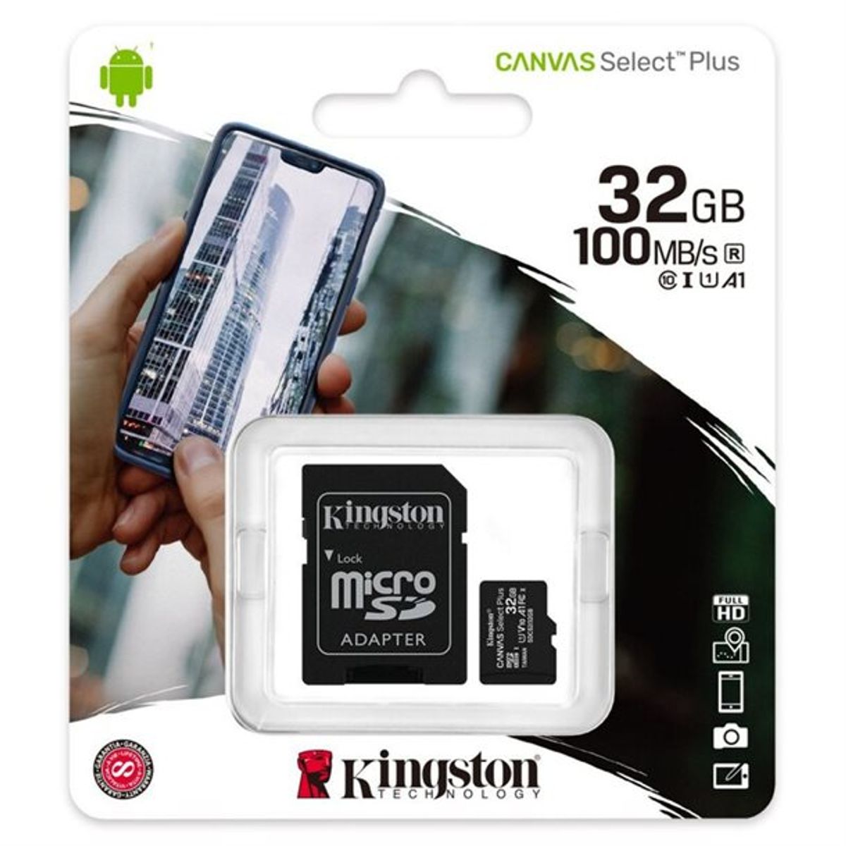 Kingston Canvas Select Plus microSD (microSDHC) - 32GB class 10 - Elektronik > SD Kort - Kingston - Spotshop