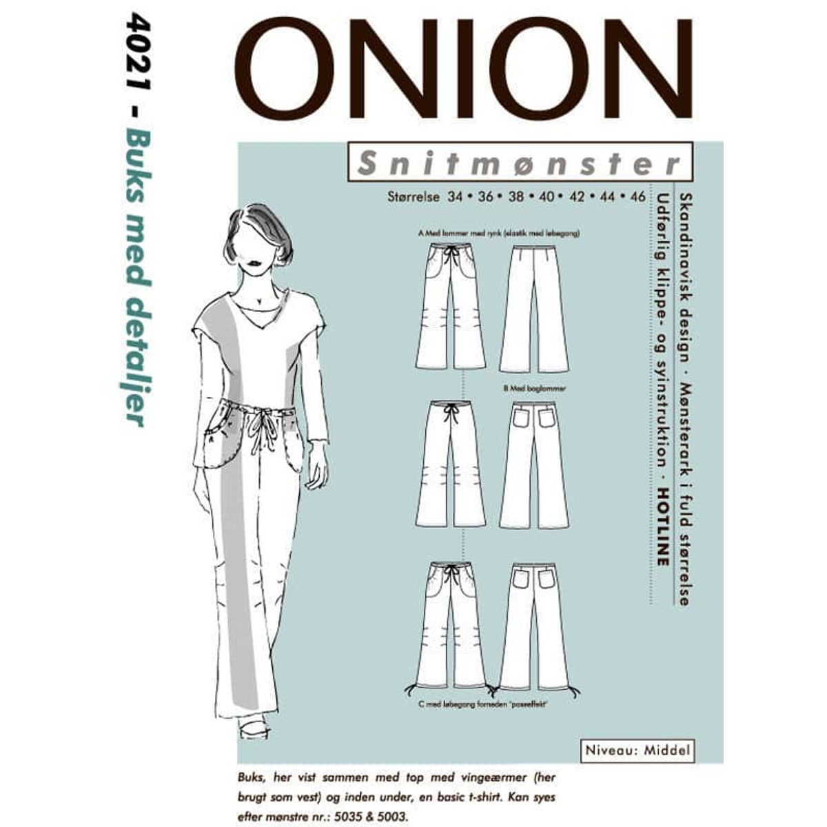 Buks med detaljer, str. 34-46 - Onion 4021