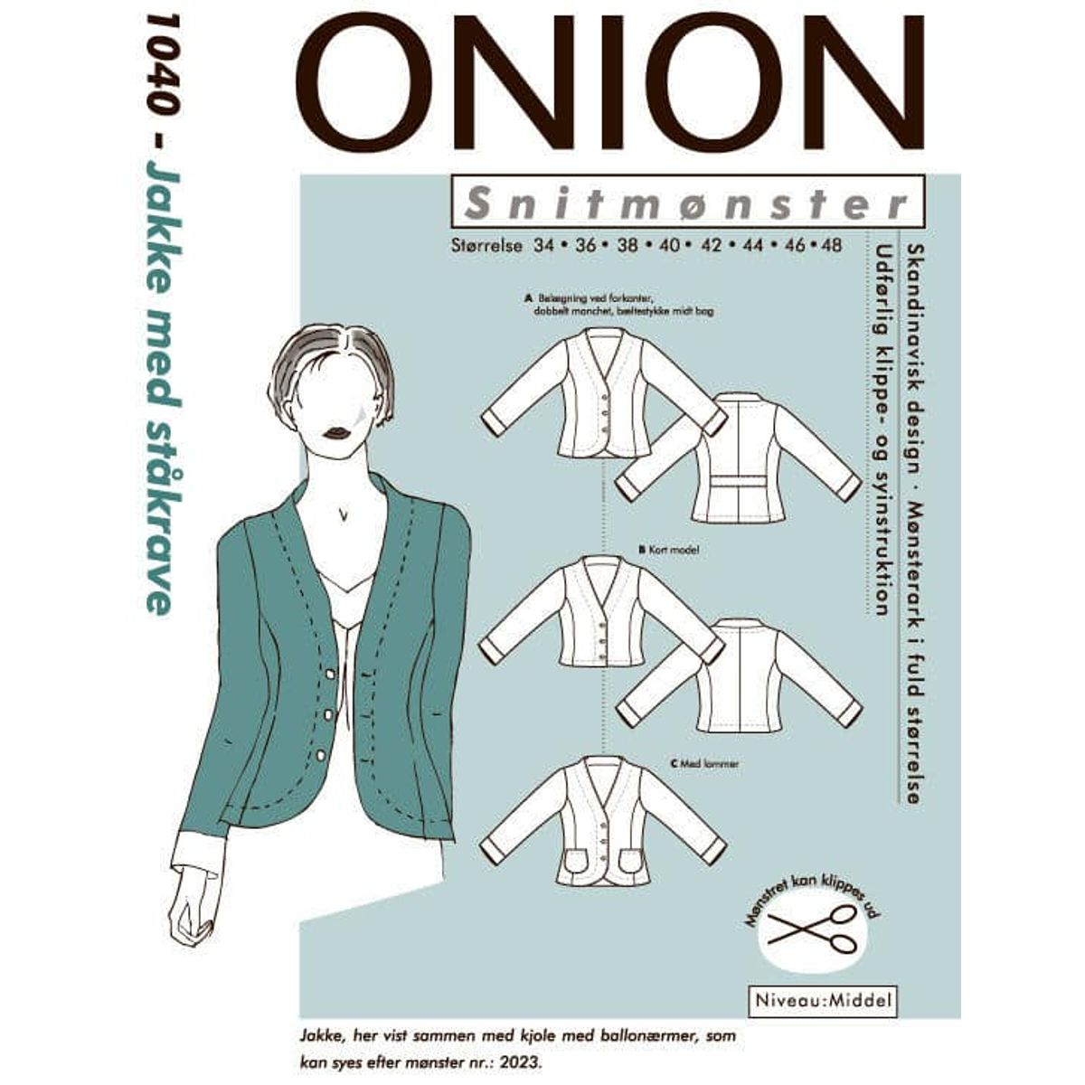 Onion jakke med ståkrave, str. 34-48 - Onion 1040