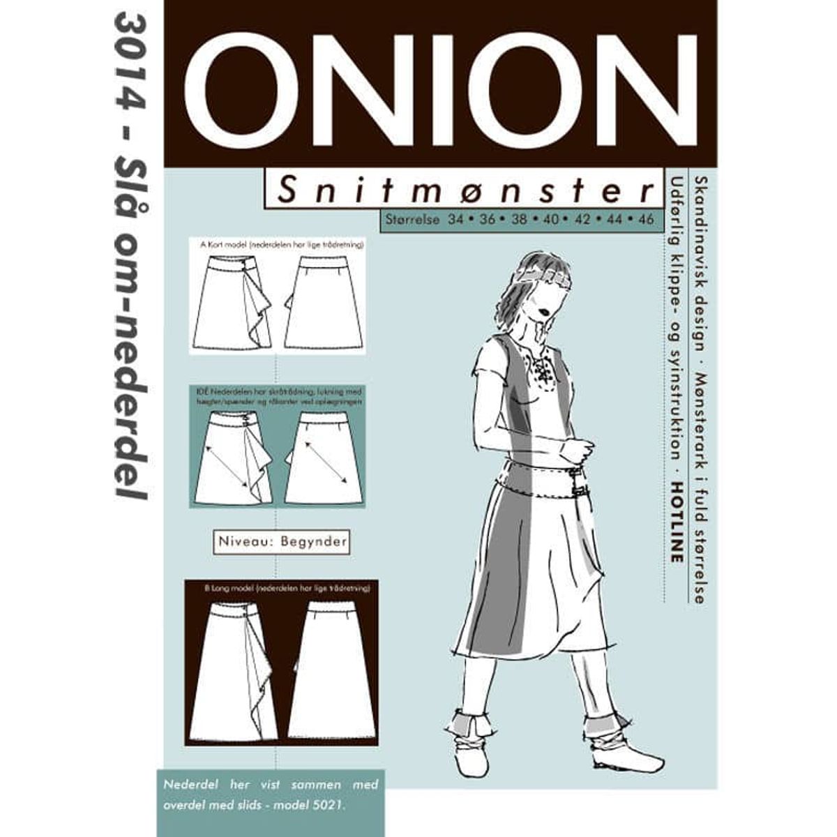 Slå om-nederdel, str. 34-46 - Onion 3014