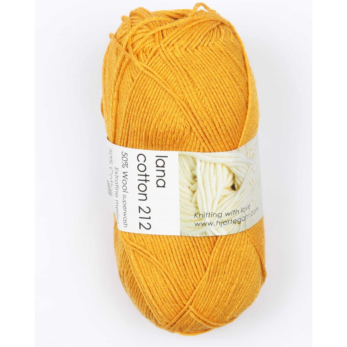 Lana Cotton 212 fra Hjertegarn i mange farver - 3810 lys orange - 50% Bomuld, 50% Merinould