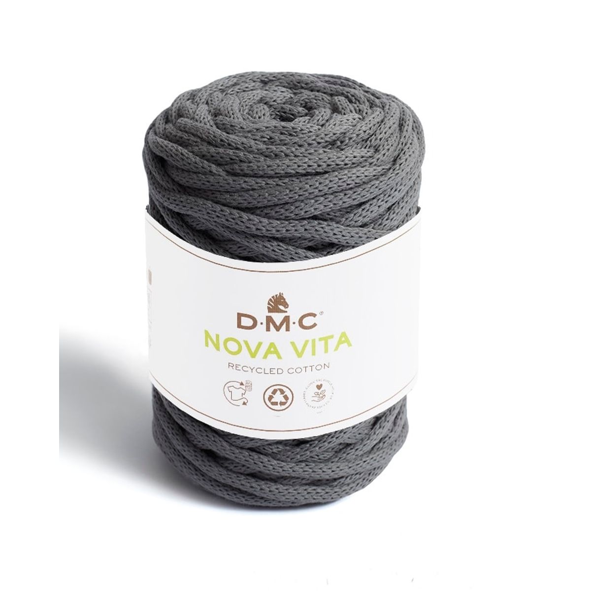 Nova Vita 12 fra DMC (bæredygtigt) i mange farver - 012 grå - 20% Polyester, 80% genbrugsbomuld