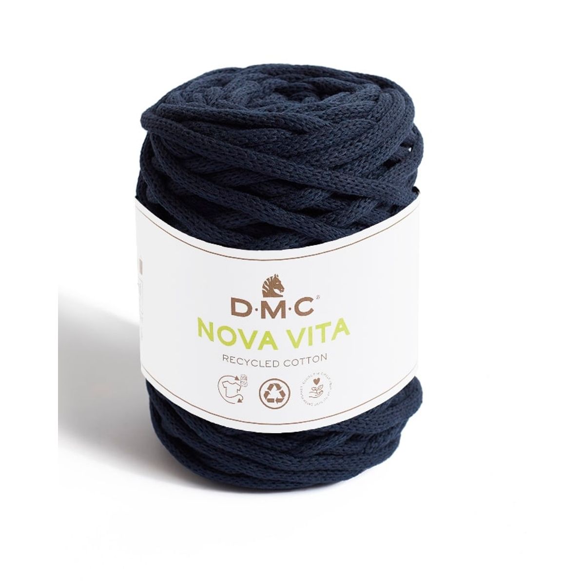 Nova Vita 12 fra DMC (bæredygtigt) i mange farver - 074 mørk blå - 20% Polyester, 80% genbrugsbomuld