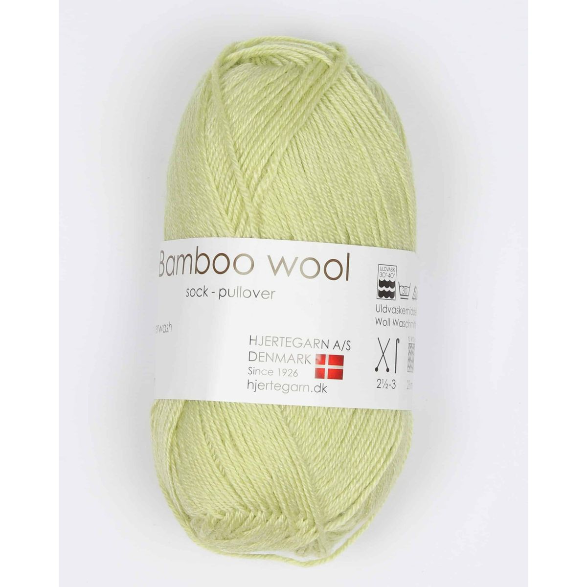 Bamboo Wool fra Hjertegarn i mange farver - 0525 lysegrøn - 15% Nylon, 30% Bambus, 55% Uld