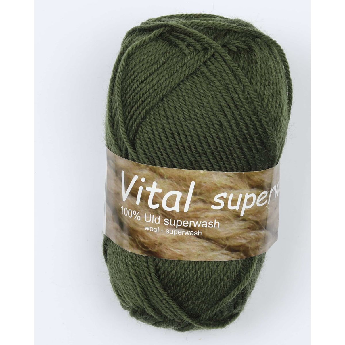 Vital fra Hjertegarn i mange farver - Superwash - 0777 army - 100% Uld