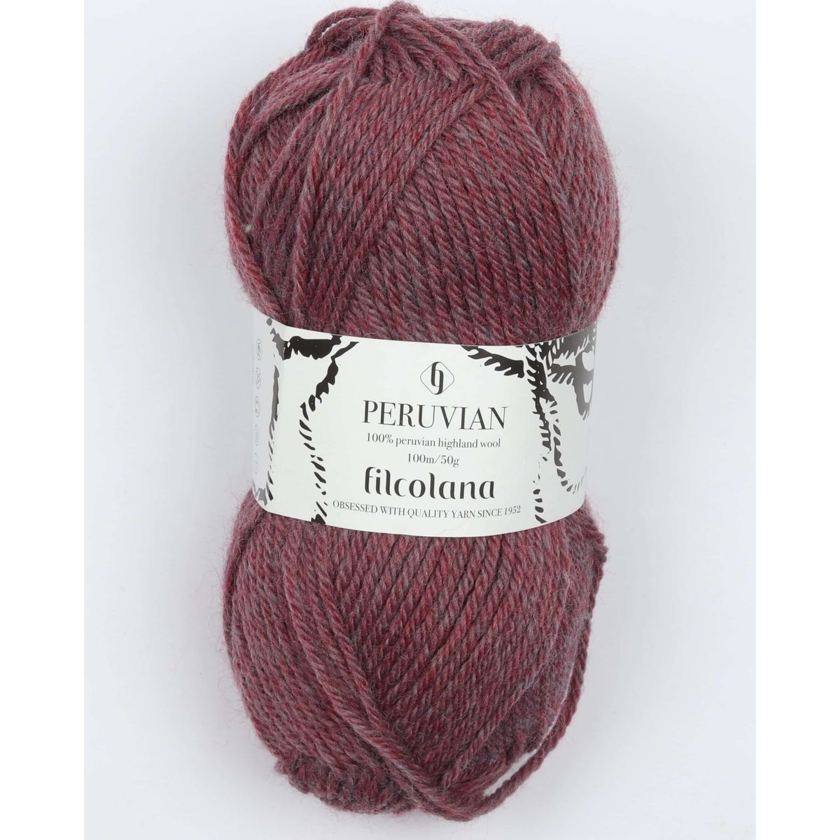 Peruvian Highland Wool fra Filcolana i mange farver - 805 meleret støvet rødlilla - 100% Peruvian-highland-uld