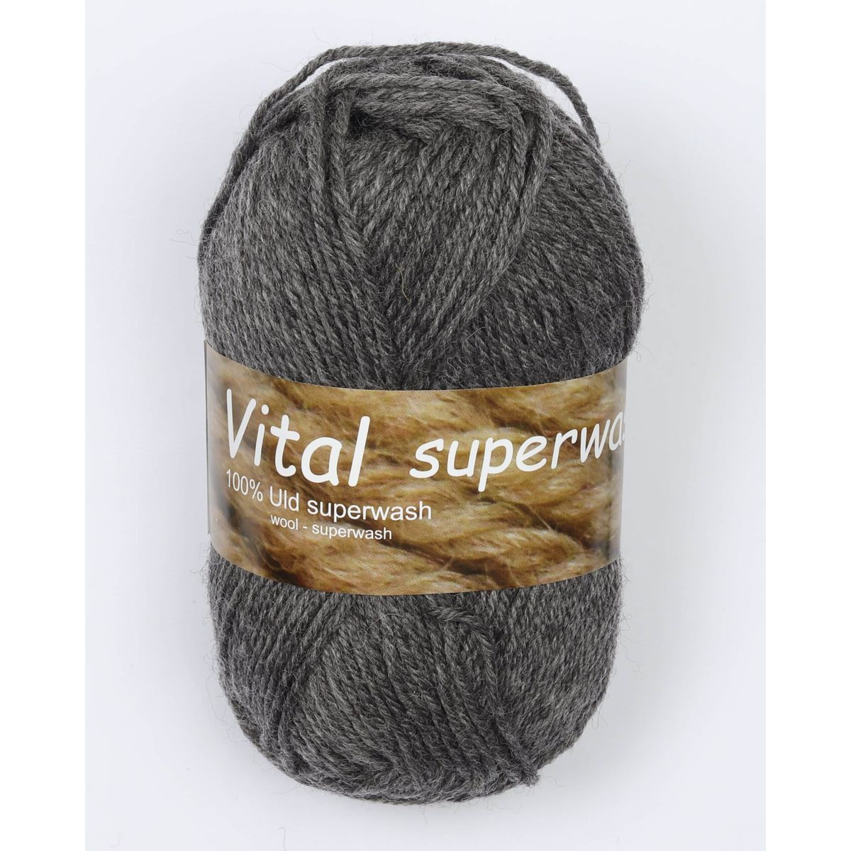 Vital fra Hjertegarn i mange farver - Superwash - 0180 grå - 100% Uld