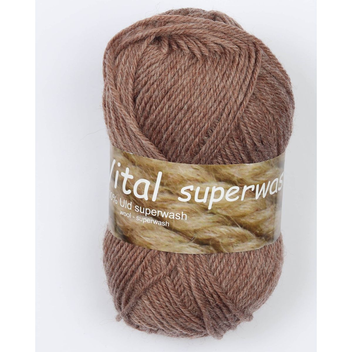 Vital fra Hjertegarn i mange farver - Superwash - 2633 meleret brun - 100% Uld