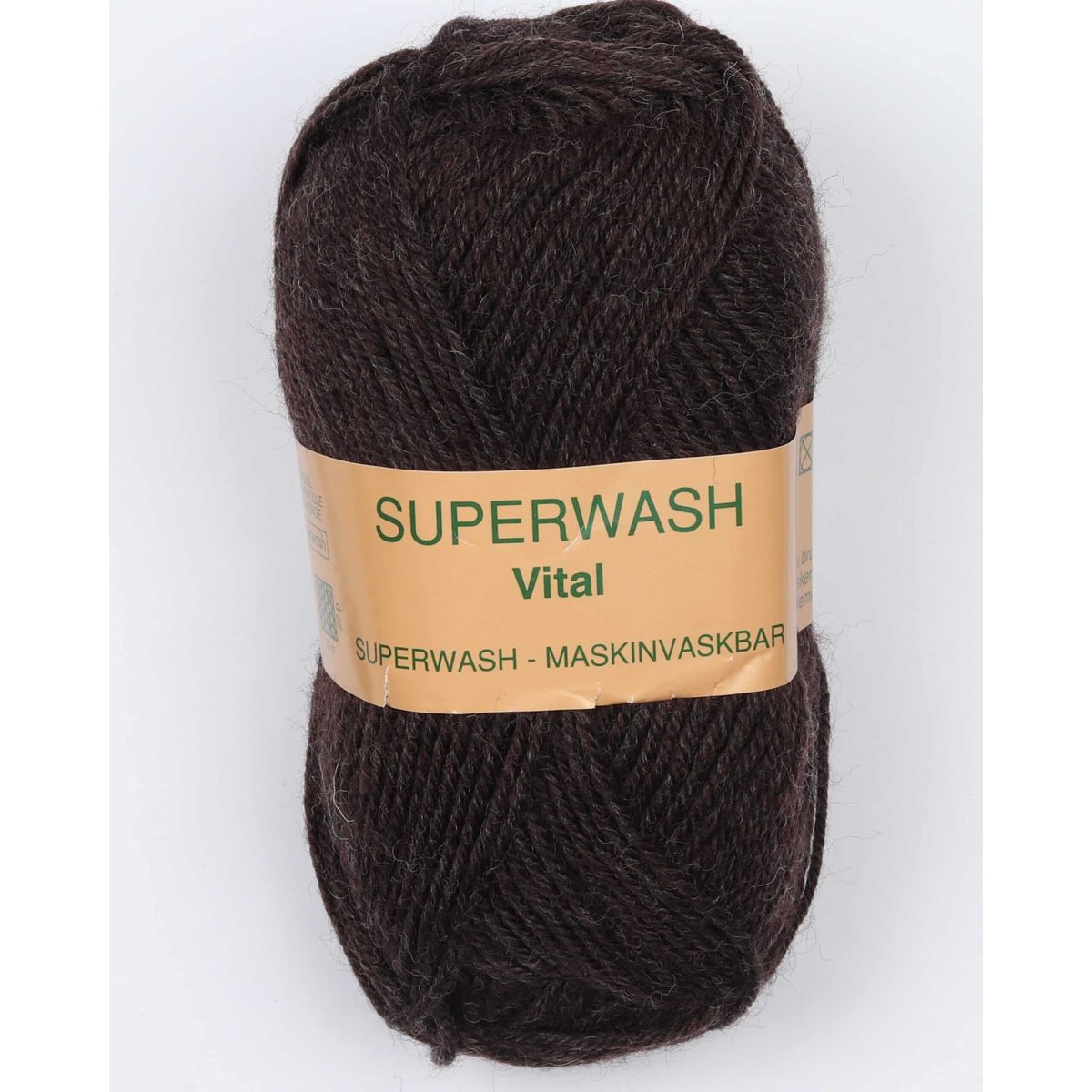 Vital fra Hjertegarn i mange farver - Superwash - 2642 mørkebrun - 100% Uld