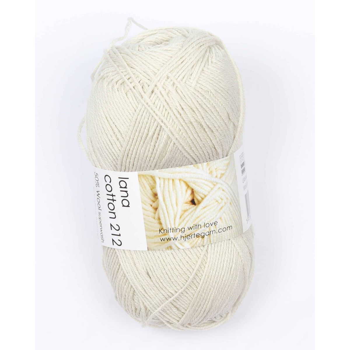 Lana Cotton 212 fra Hjertegarn i mange farver - 4403 Sand - 50% Bomuld, 50% Merinould