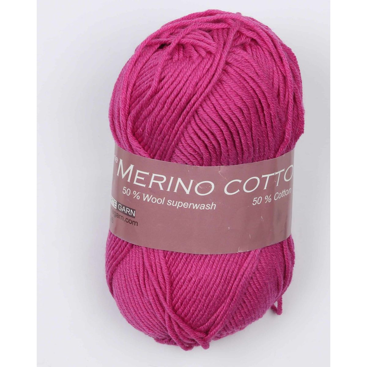 Merino cotton fra Hjertegarn i mange farver - 9130 cerise - 50% Bomuld, 50% Uld