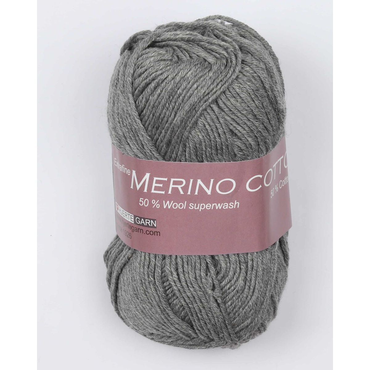 Merino cotton fra Hjertegarn i mange farver - 0435 grå - 50% Bomuld, 50% Uld