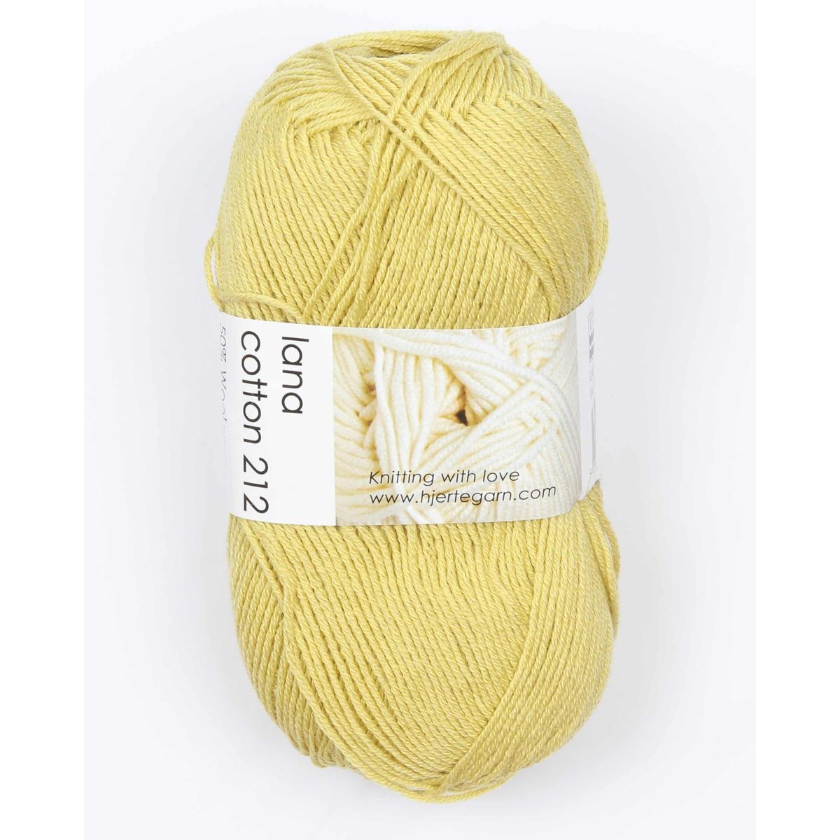 Lana Cotton 212 fra Hjertegarn i mange farver - 0636 Lys oliven - 50% Bomuld, 50% Merinould