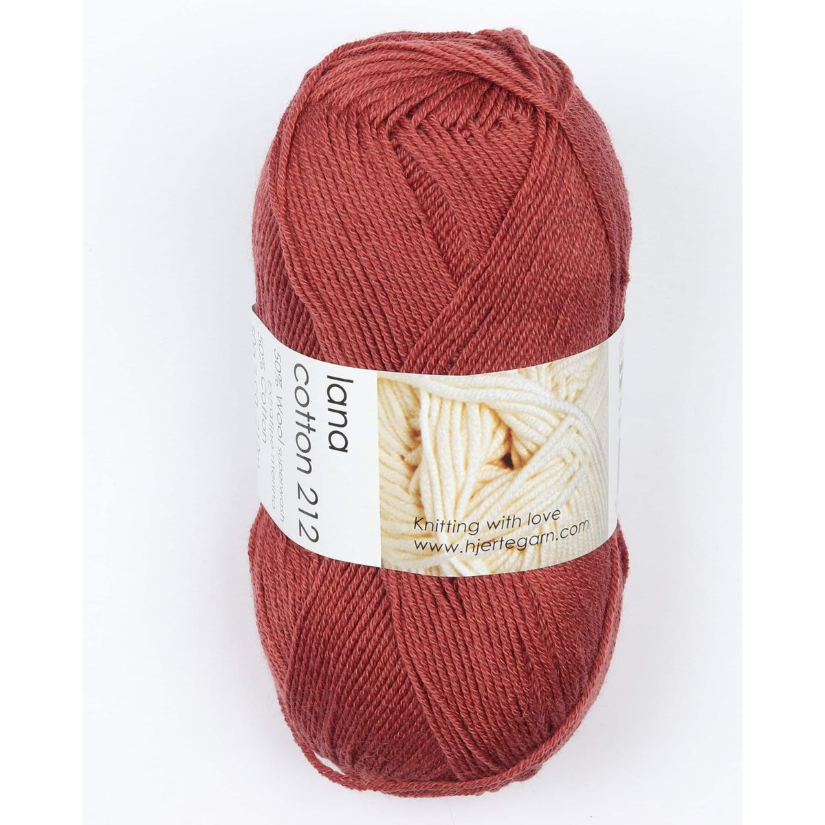 Lana Cotton 212 fra Hjertegarn i mange farver - 1426 rust - 50% Bomuld, 50% Merinould