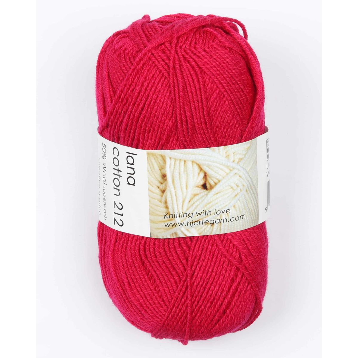 Lana Cotton 212 fra Hjertegarn i mange farver - 1955 mørk pink - 50% Bomuld, 50% Merinould