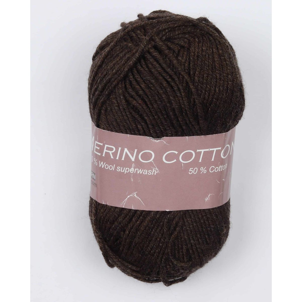 Merino cotton fra Hjertegarn i mange farver - 0294 mørk brun - 50% Bomuld, 50% Uld