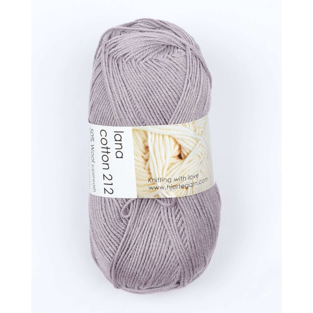 Lana Cotton 212 fra Hjertegarn i mange farver - 3906 lys lavendel - 50% Bomuld, 50% Merinould