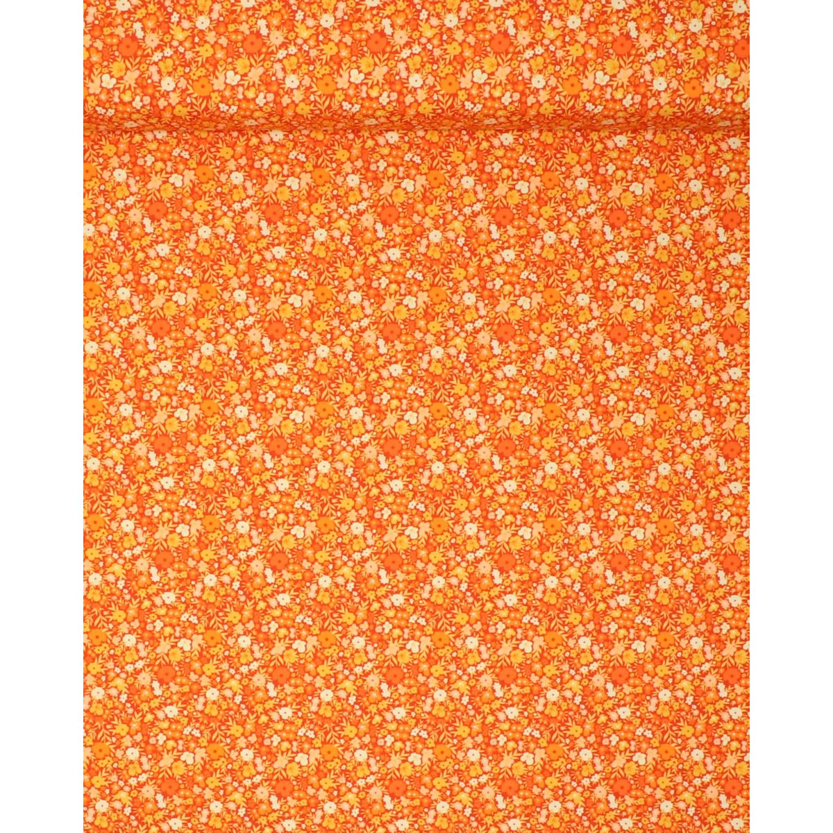 Småblomstret orange - Patchwork - 100% Bomuld