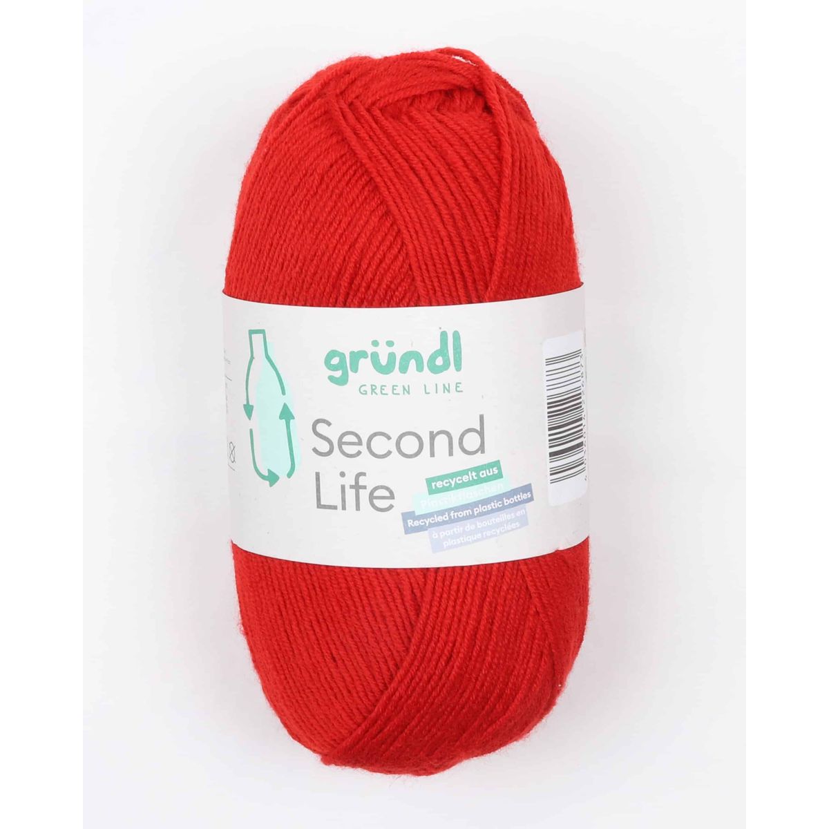 Second Life fra Gründl (bæredygtigt) i mange farver - Fv. 06 rød - 14% Akryl, 86% Genbrugs-polyester