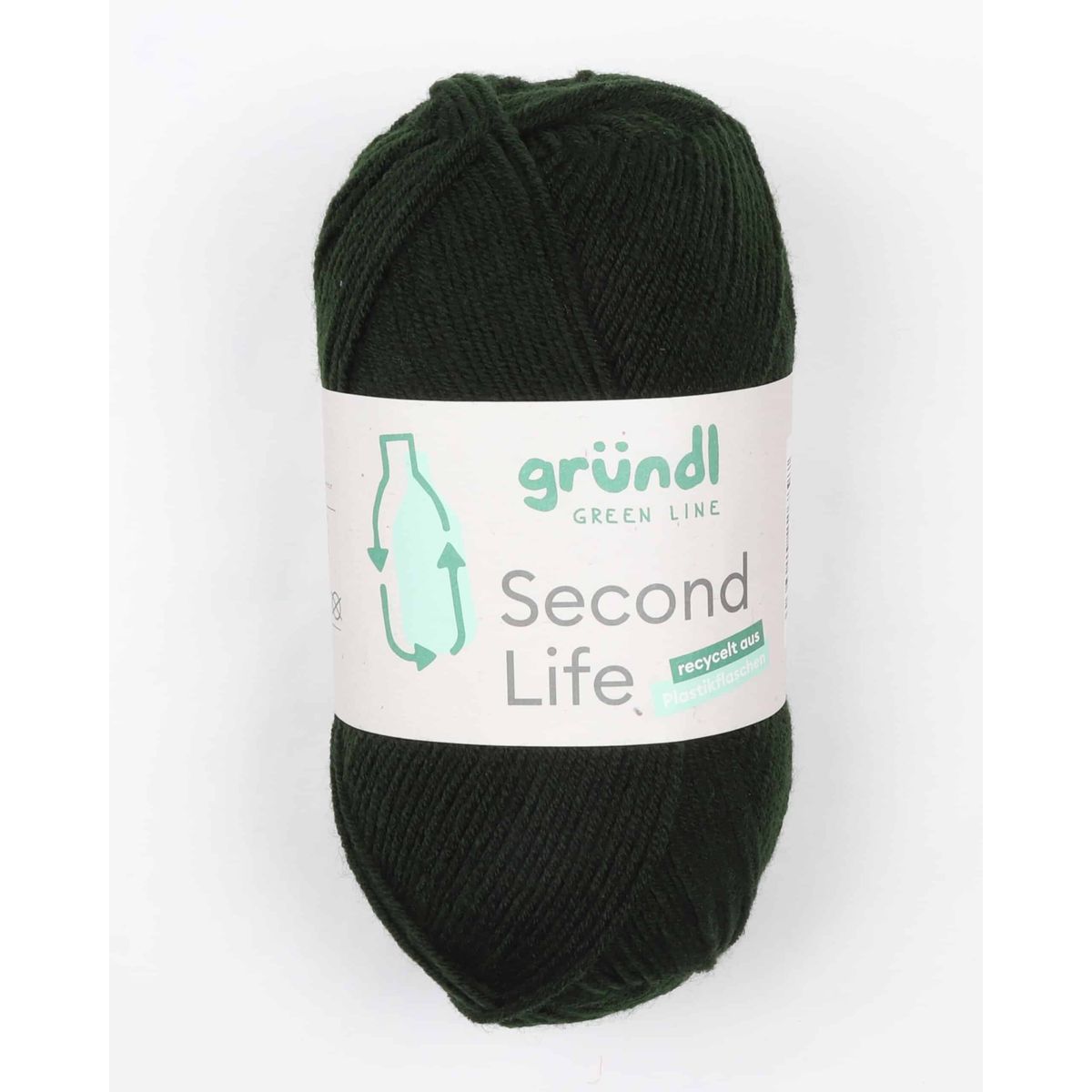 Second Life fra Gründl (bæredygtigt) i mange farver - Fv. 08 flaskegrøn - 14% Akryl, 86% Genbrugs-polyester