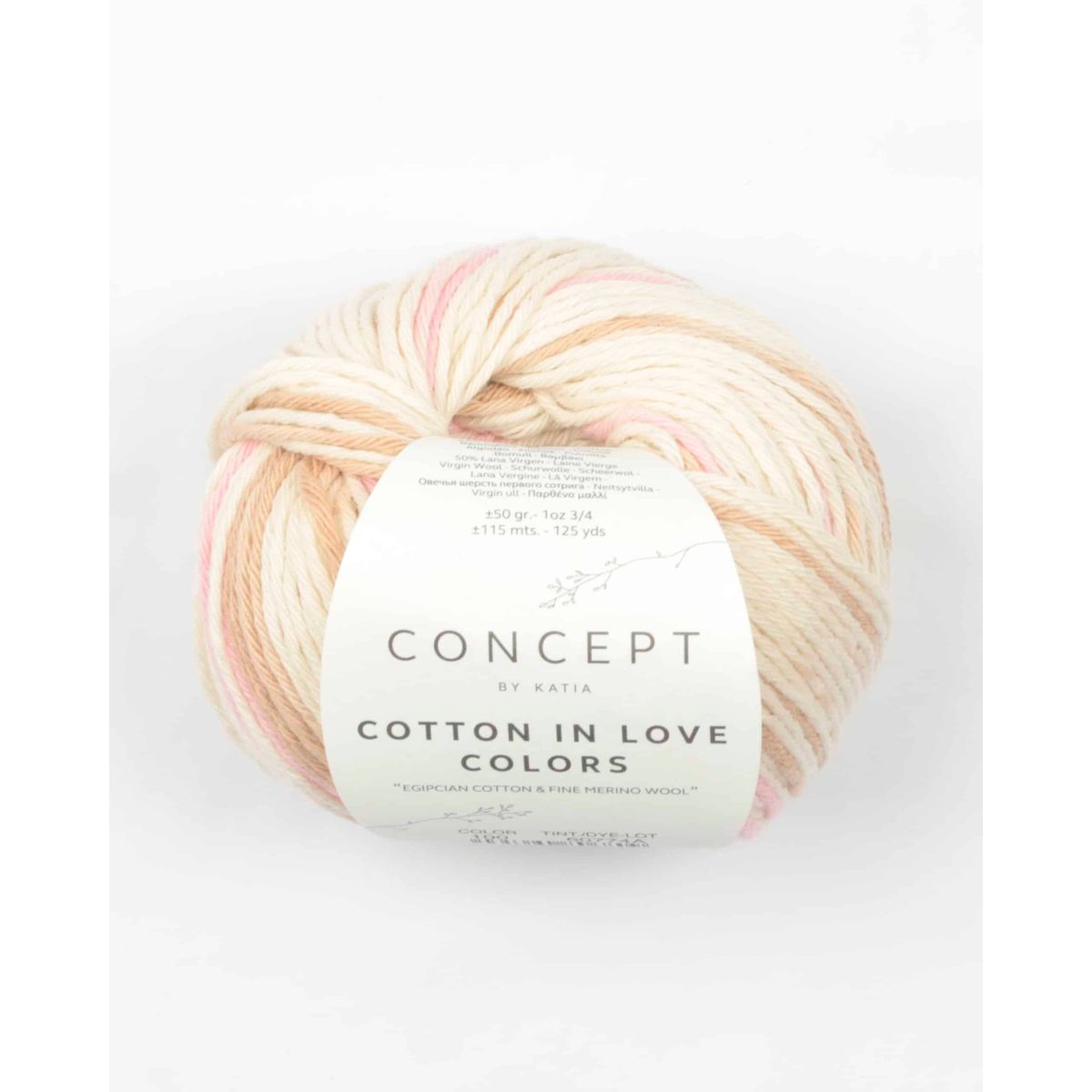 Cotton in love colors, fra Katia i flere farvekombinationer - 100 Multifarvet - 50% Bomuld, 50% Uld