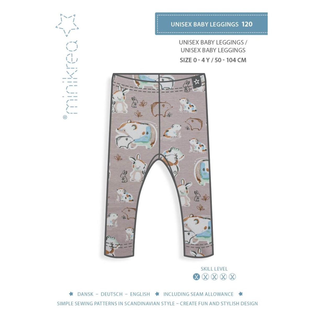 Unisex Baby Leggings, str. 0-4 år - Minikrea 120