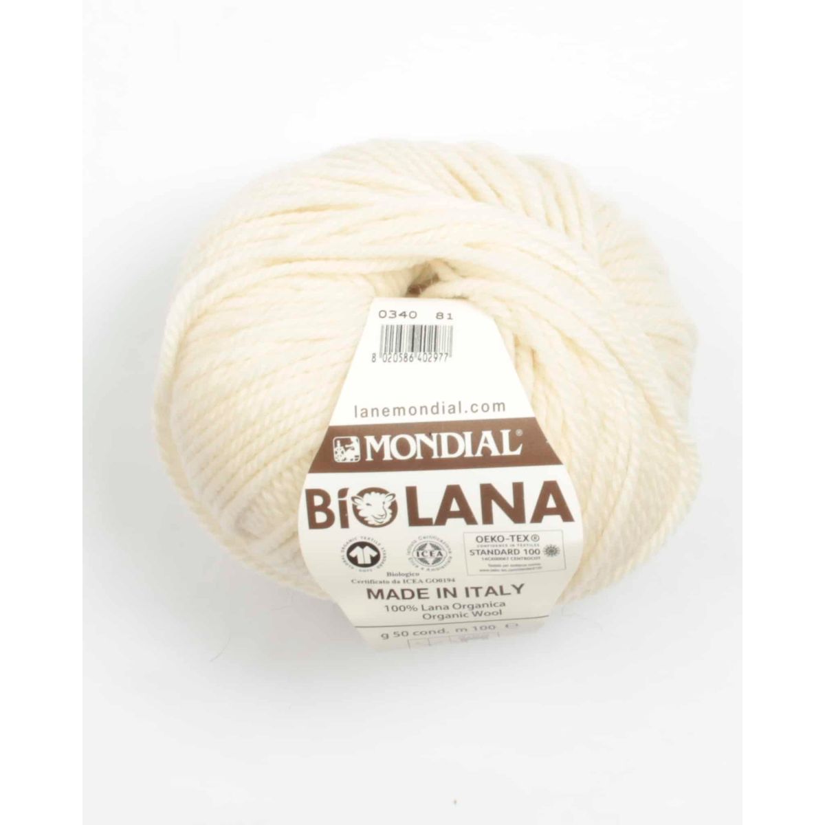 Bio Lana fra Mondial i mange farver - Gots certificeret - 0340 Offwhite - 100% Uld