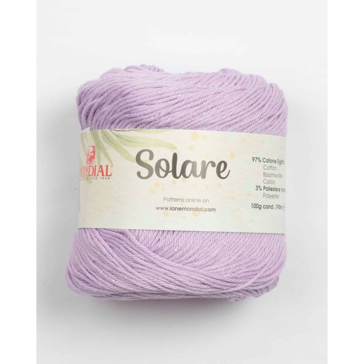 Solare fra Mondial i flere farver - 385 Lyselilla - 3% polyester, 97% Bomuld