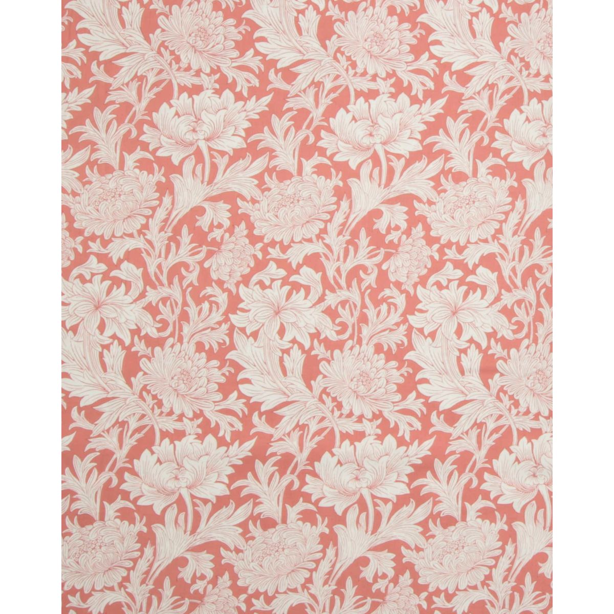 Chrysanthemum tonal, koral/offwhite - William Morris - 100% Bomuld