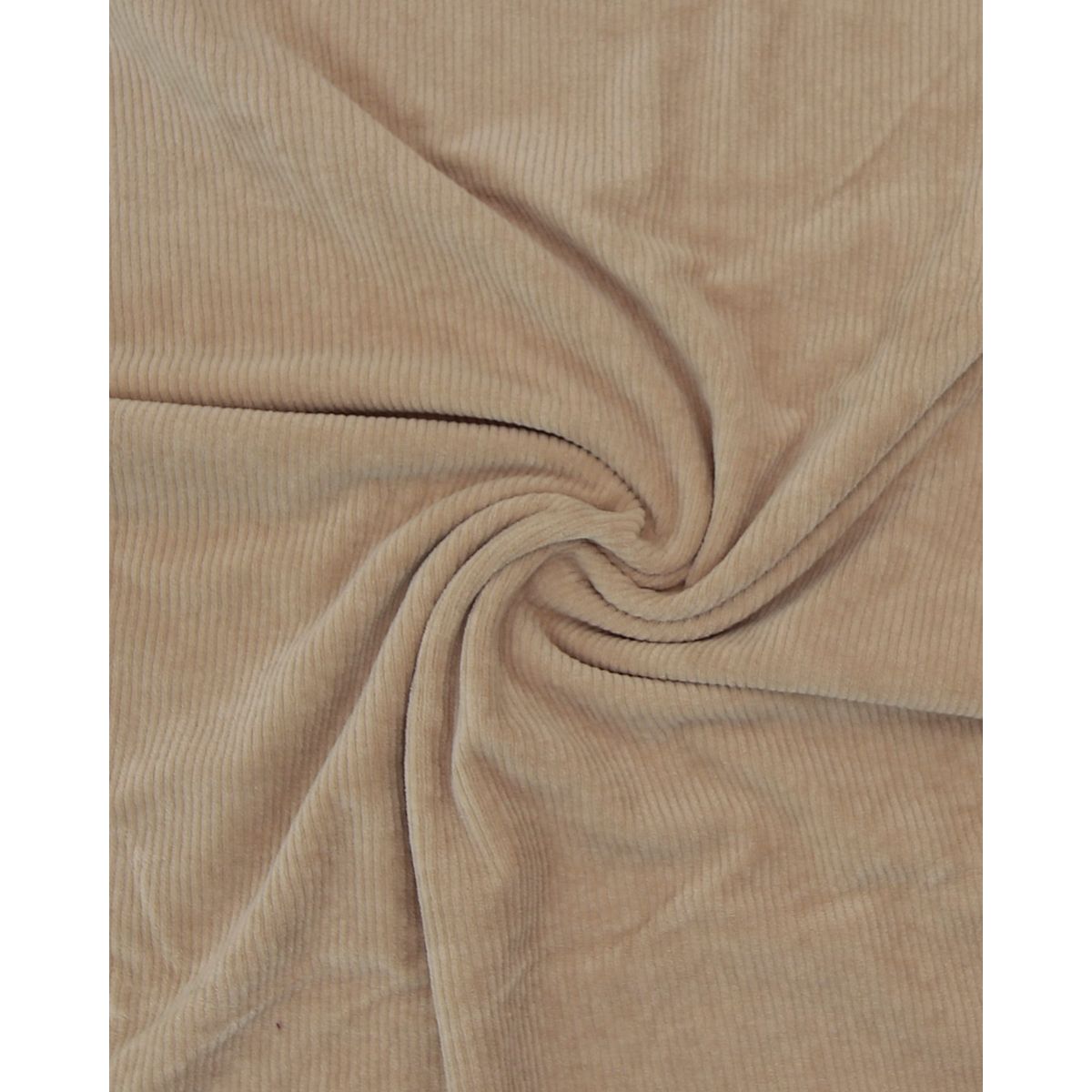 Riflet stræk velour - Beige - 22% Polyester, 73% Bomuld, 5% Elastan