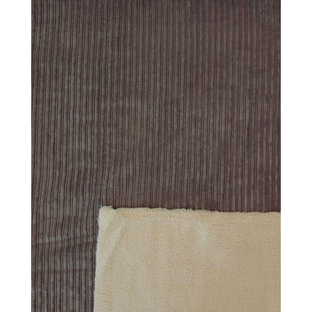 Mørk beige - Bredriflet fløjl/teddybear - 100% Polyester-Micro